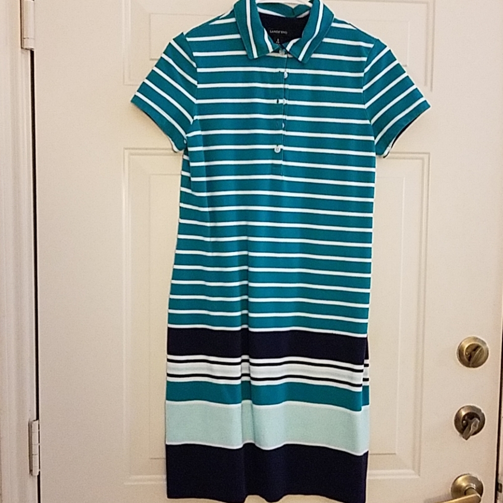 Lands End Striped Dress